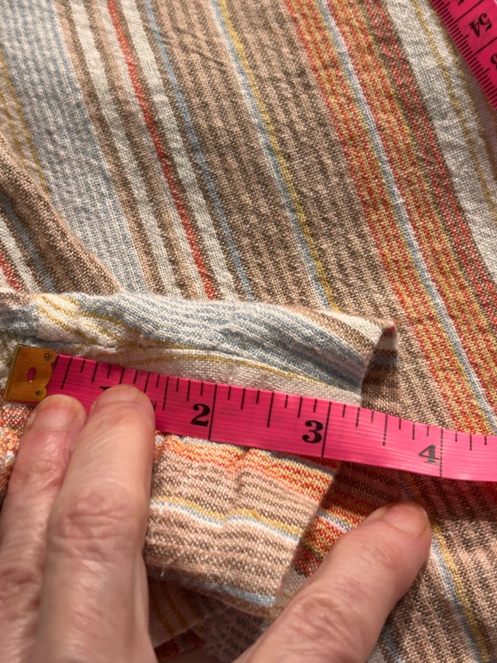 Anthropologie Striped Wide Leg Romper Jumpsuit M Boho Coastal Pockets - Picture 8 of 11